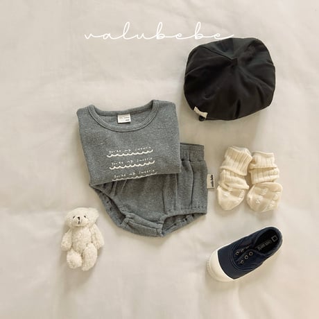 valubebe/48. waffle sleeve T-shirt 6M-S