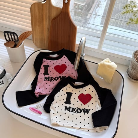 matilda/149. cat dot raglan T-shirt 5-13