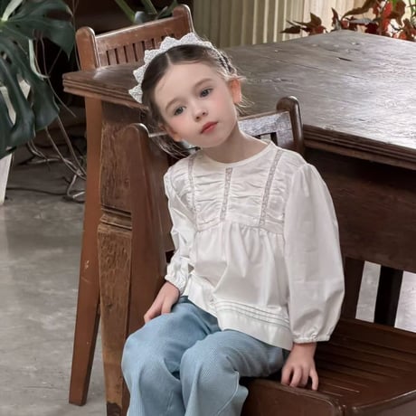 aiai/33. white bubble blouse 90-130