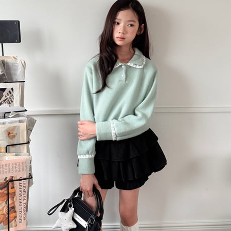 comma/17. lace collar T-shirt 140-150