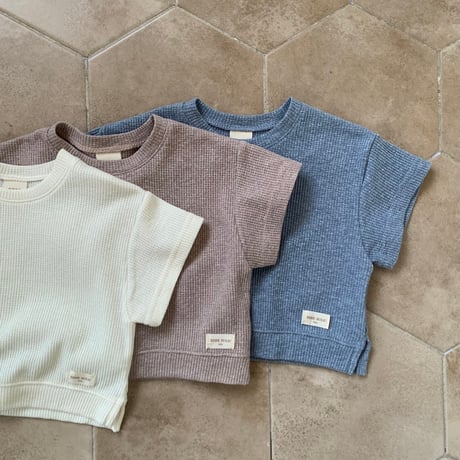 bebeholic/46. rough waffle T-shirt S(3-6M)-L(12-18M)