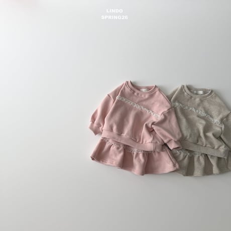 lindo/52. fril lace ( man-to-man skirt ) set XS-XL