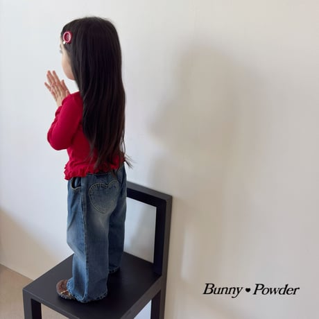 bunnypowder/105. heart denim pants 2XL-4XL