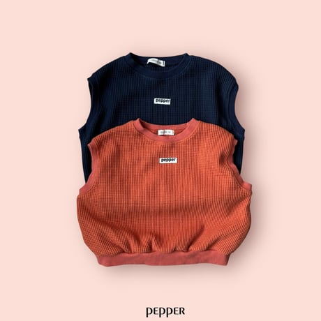 pepper/29. waffle vest XS-XL