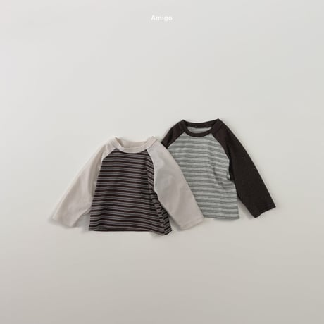 amigo/27. stripe raglan  XS-XL