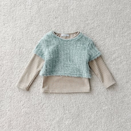 urbanrabbit/51. Check & Hairy Layered Set JS-JM