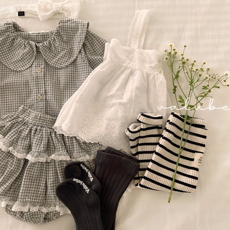valubebe/67. spring spring rayerd one-piece 6M-S