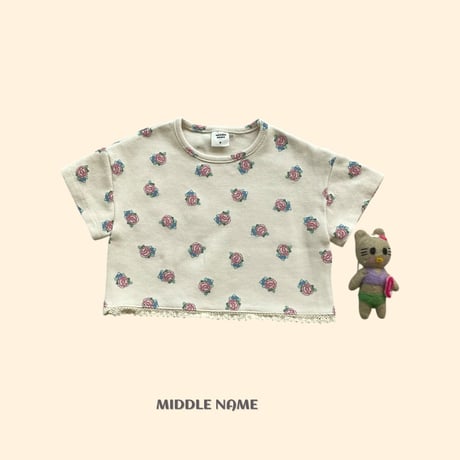 middlename/6. vintage flower waffle T-shirt JS-JM