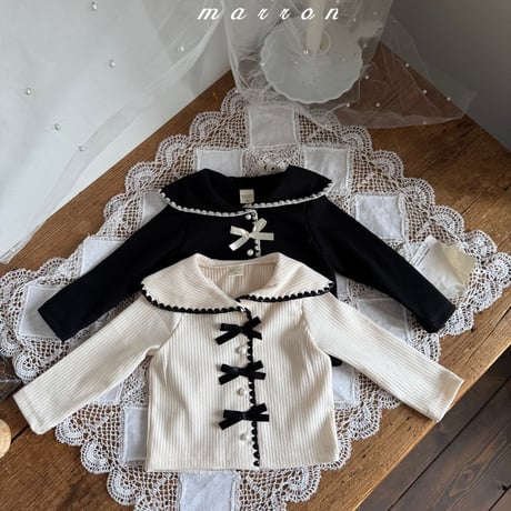 marron/41. sera ribbon cardigan XS-L