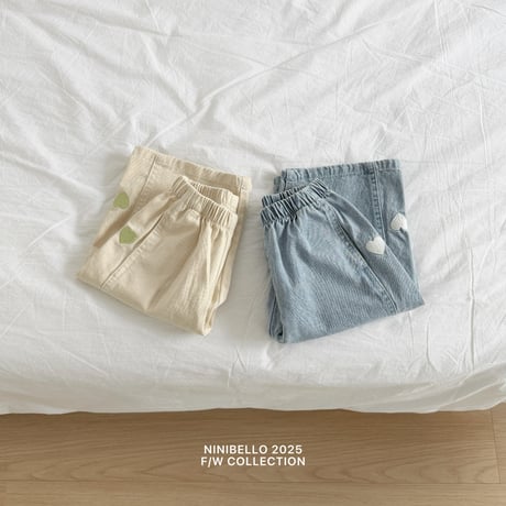 ninibello/100. heart embroidery section pants 2XL