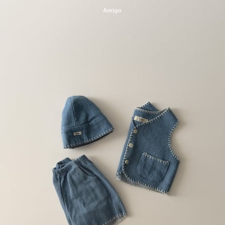 amigo/27. denim mello vest XS-XL