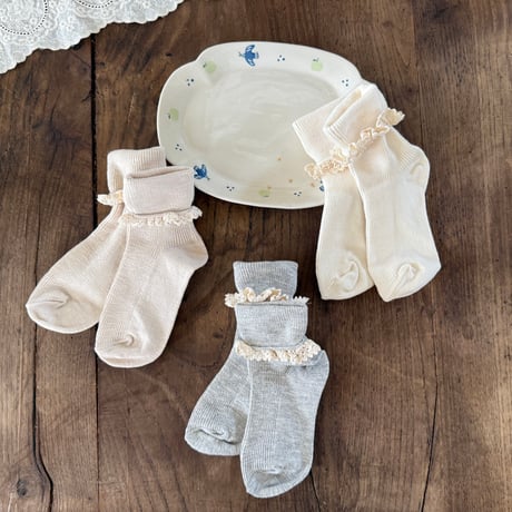 oren/2. olive long lace socks 1(0-2Y)-5(9-10Y)