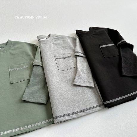 vividi/80. stitch rayerd T-shirt JS-JM