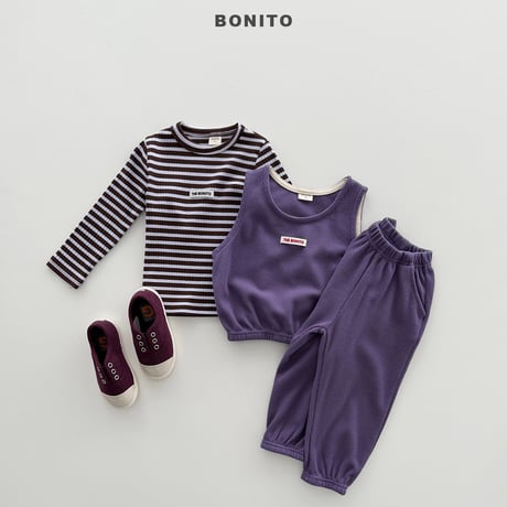 bonito/112. mini waffle vest set 12M-XL