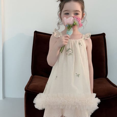 aiai/64. vintage cream fril dress 90-130