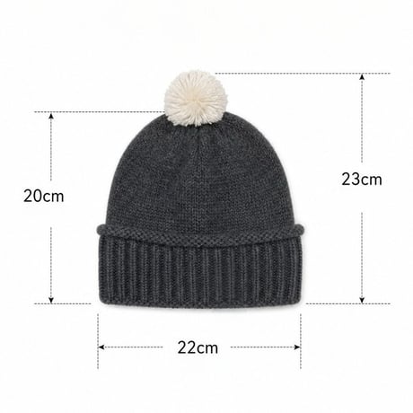 dudie/100. pompom knit hat FREE(48-52CM)