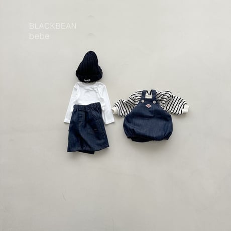 blackbean/15. flax overalls set S-M