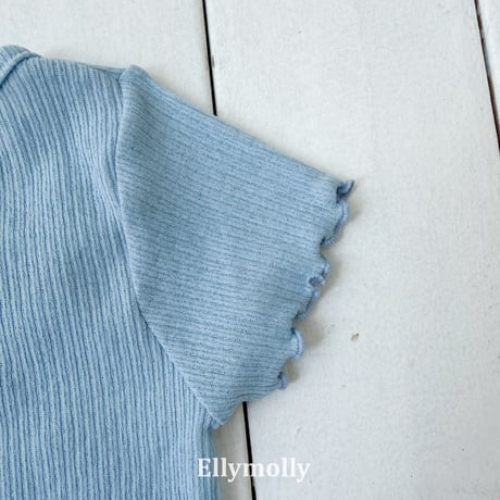 ellymolly/274. shirring opening point T-shirt 5-11