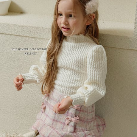 melikey/80. check ribbon fril skirt JS-JM
