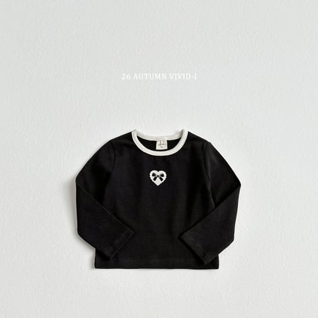 vividi/158. ribbon heart span T-shirt JS-JM