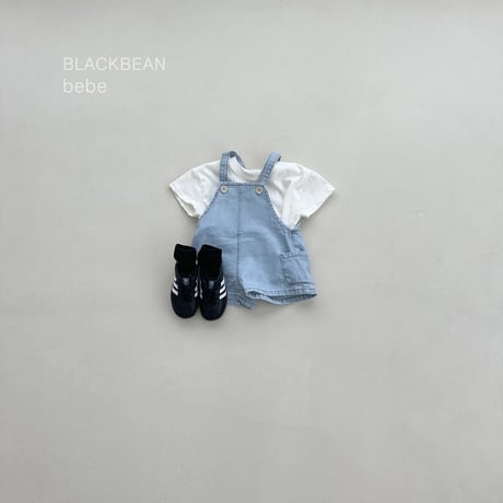 blackbean/28. pocket blue overalls set S-M