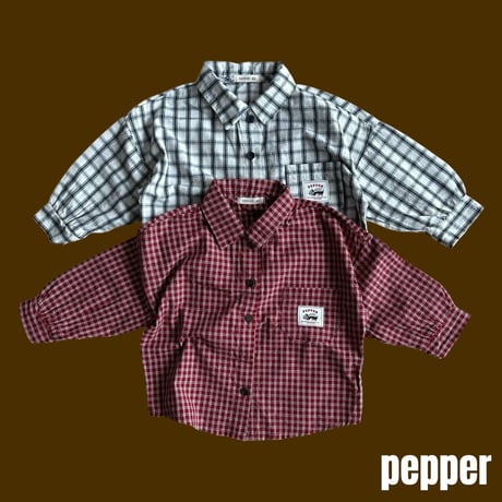 pepper/26. cookie check shirt XS-XL