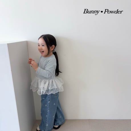 bunnypowder/88. ribbon denim pants 2XL-4XL