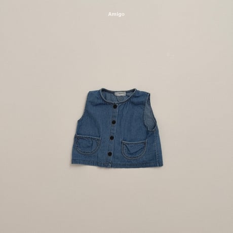 amigo/9. round denim vest XS-XL