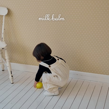milkbalm/23. heart embroidery overalls XS(-6M)-M(12M-18M)