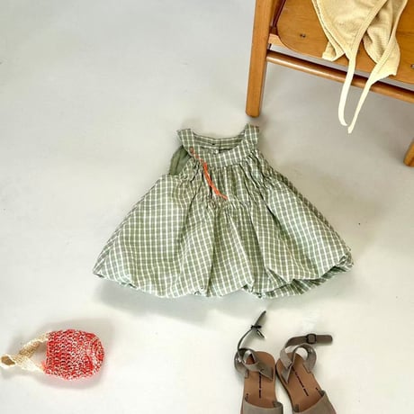aiai/94. olive check bullon blouse 90-130