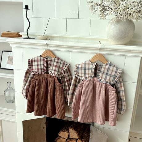 ohho/15. check fril collar blouse S-2XL