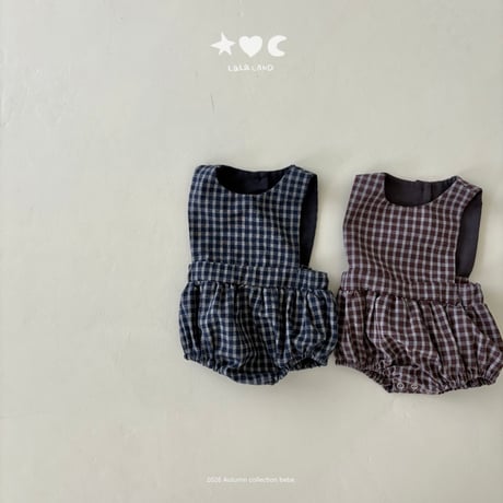 lalaland/75. b check romper 6M-18M