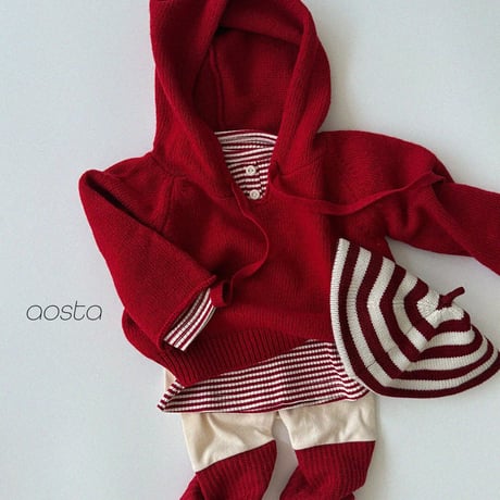aosta/10. [Knit Cookie Hoodie] S(1-2Y)-L(3-5Y)