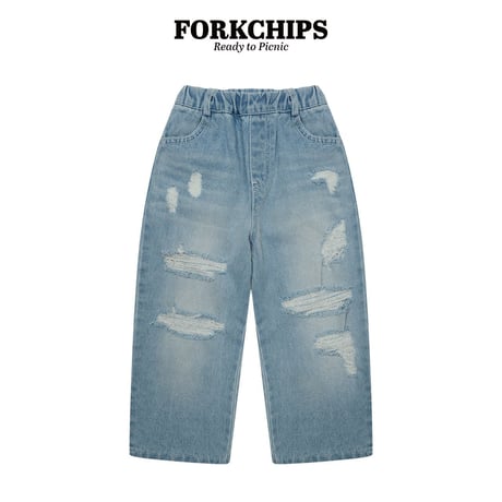 forkchips/2. high old style denim pants JS-JXL