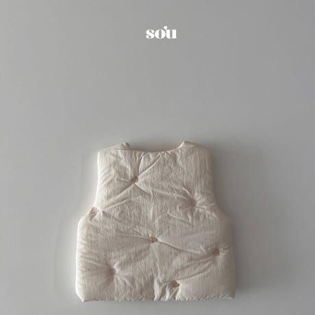 sou/2. heart embroidery padding vest 12M-M