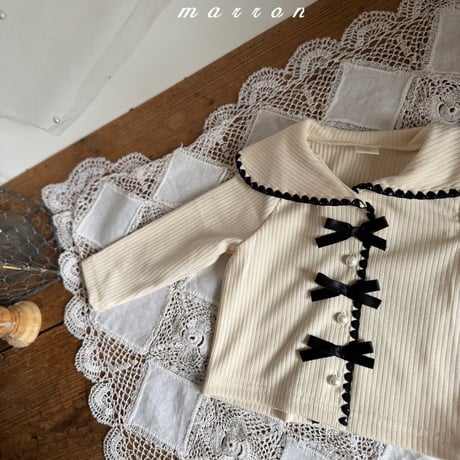 marron/41. sera ribbon cardigan XS-L
