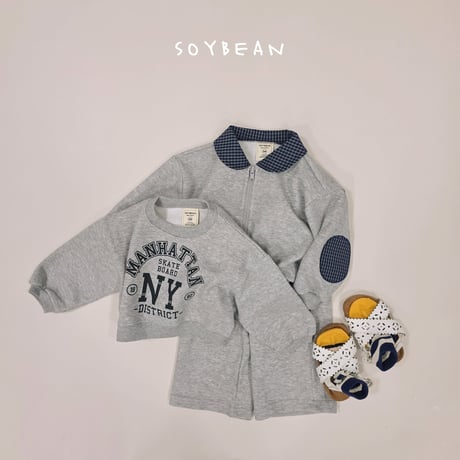 soybean/137. check collar blouson XS-XL
