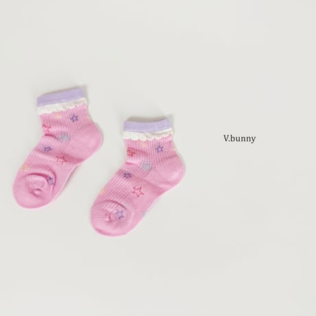 vbunny/83. star fril socks set M(130-150)-XL(180-210)