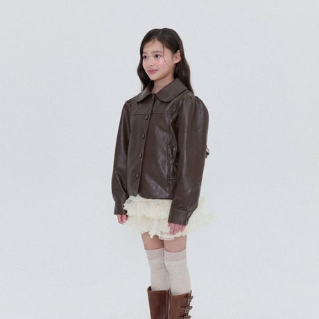 forkchips/80. teddy ledder jacket M-XL