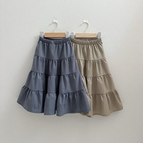 digreen/29. check ruffle skirt? S-2XL