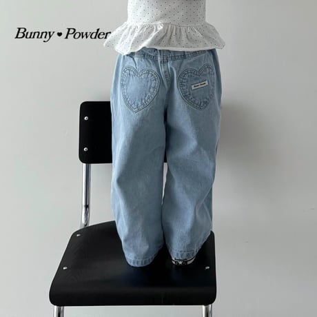 bunnypowder/86. heart denim pants 2XL-4XL