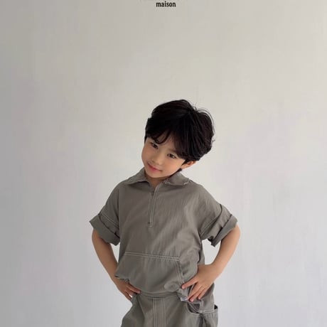 saintdoll/172. stitch half zipup shirt S-XL
