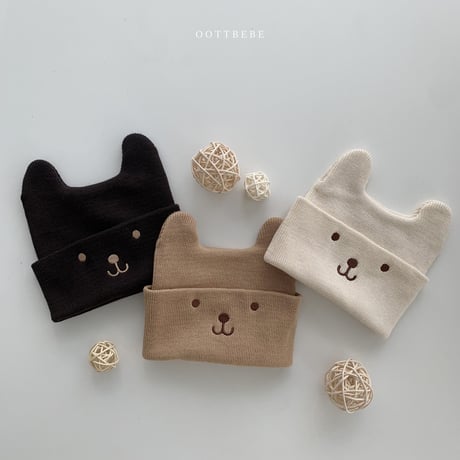 oottbebe/15. bear beanie FREE(3M-2Y)