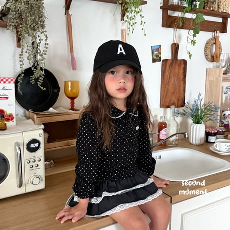 secondmoment/52. dot lace collar T-shirt XS-XL