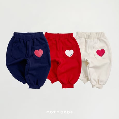 oottbebe/19. heart pocket pants XS(1-2Y)-XL(6-7Y)