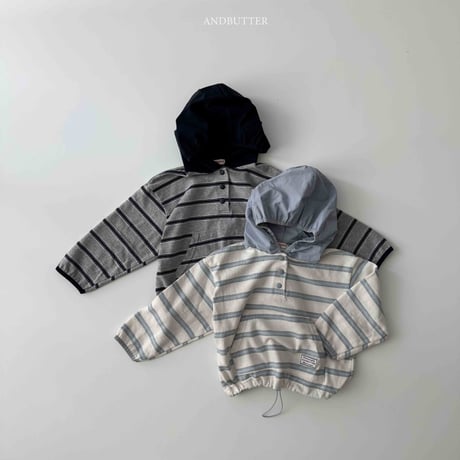 andbutter/23. Today Stripe Hoodie JS-JM