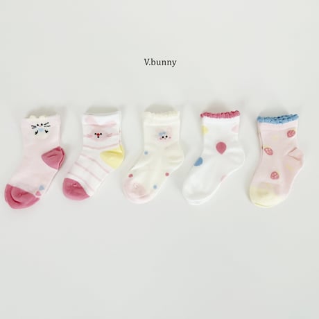 vbunny/9. strawberry socks set S(130-150)-L(180-210)