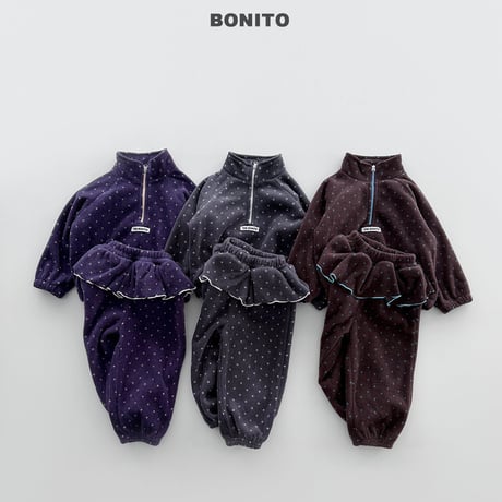 bonito/92. fril half zipup set 12M-XL