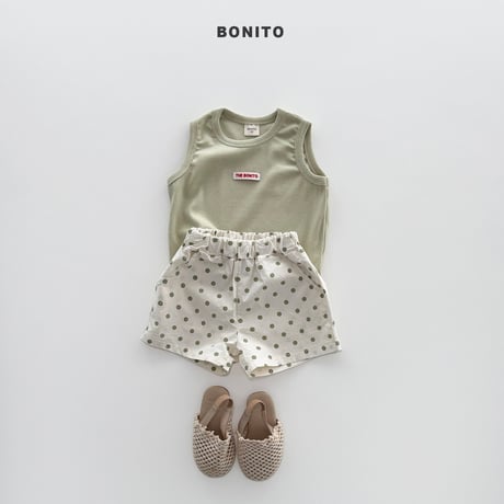 bonito/116. sleeveless dot pants set 6M-18M
