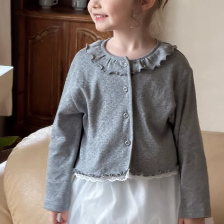 aiai/26. pony fril cotton cardigan ( sleeveless set) 90-130